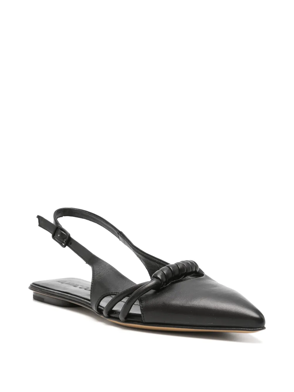 Pomme D´Or knotted slingback flat pumps Zwart