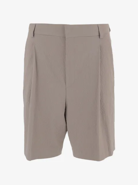 BOSS pressed pleated cotton shorts