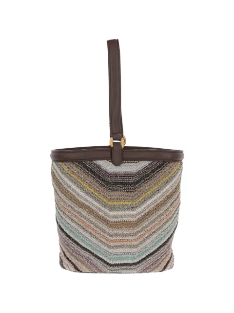 Missoni chevron-knit leather-trim shoulder bag