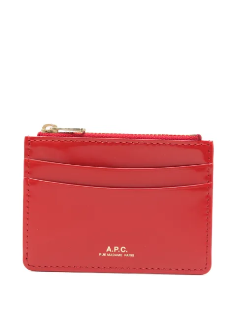 A.P.C. logo-print zip-fastening card holder