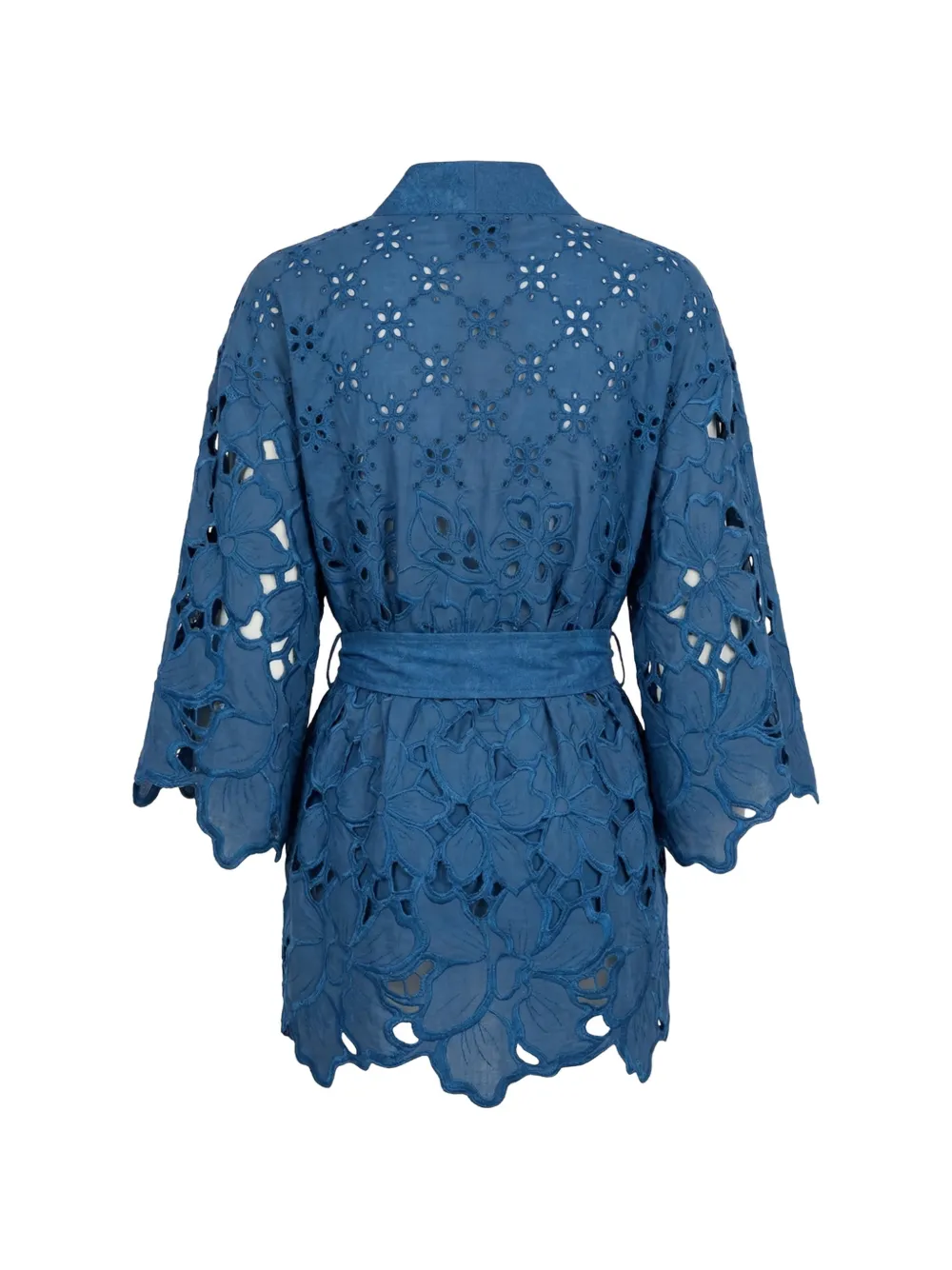 Ermanno Scervino Opengewerkte kimono met ceintuur Blauw