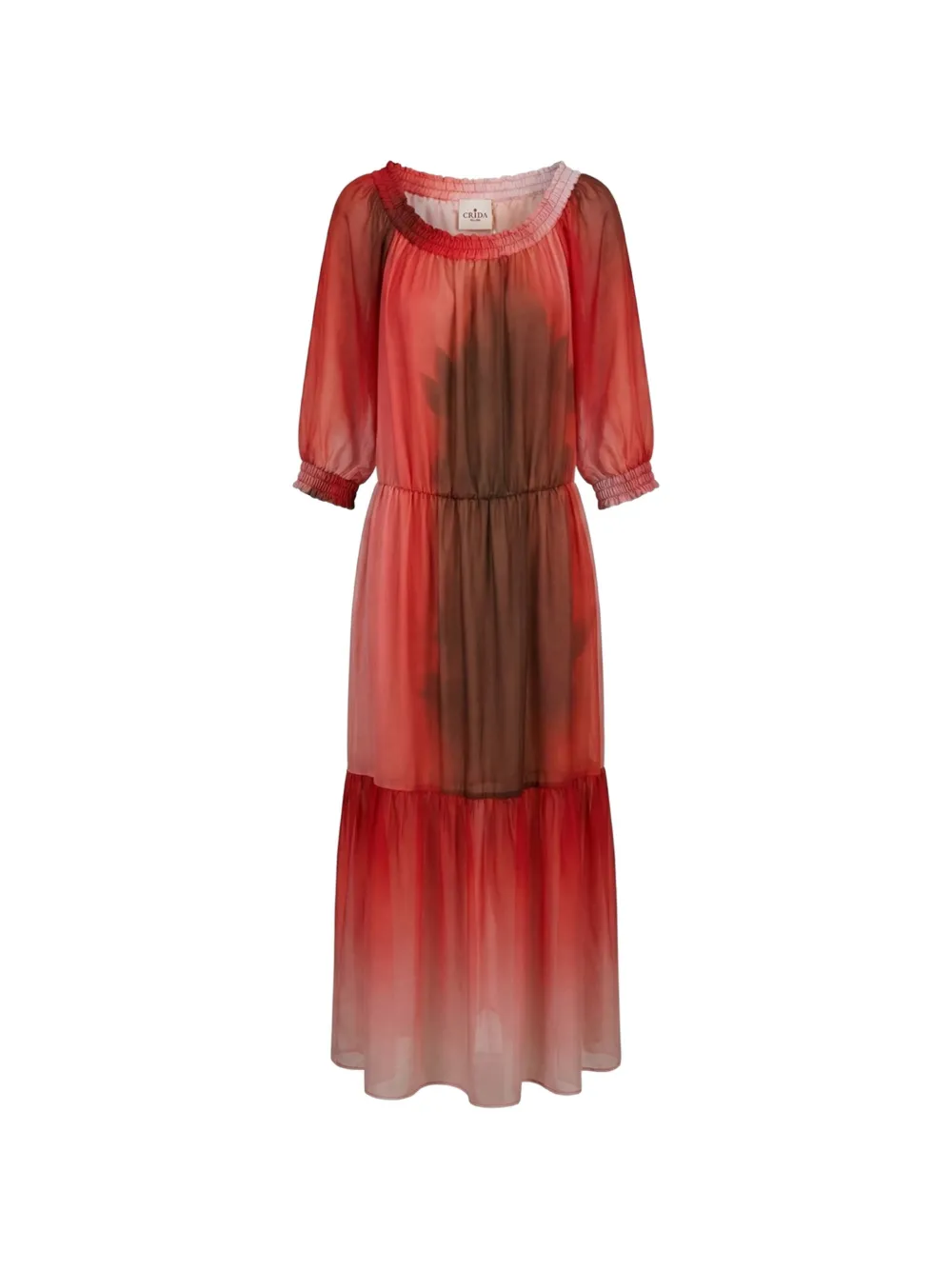 CRIDA tiered maxi dress - Rosso