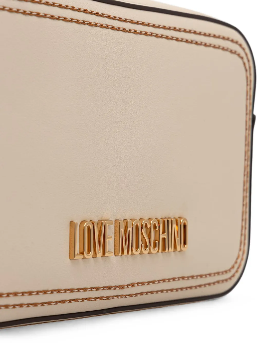 Love Moschino Crossbodytas met contrasterend stiksel en logo Beige
