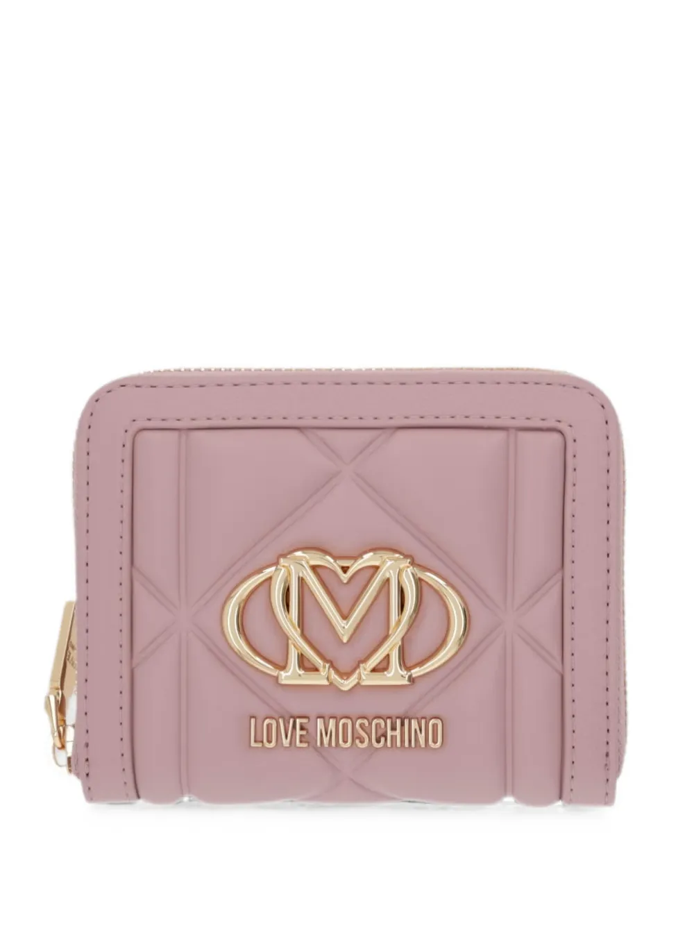 Love Moschino quilted logo-plaque wallet - Rosa
