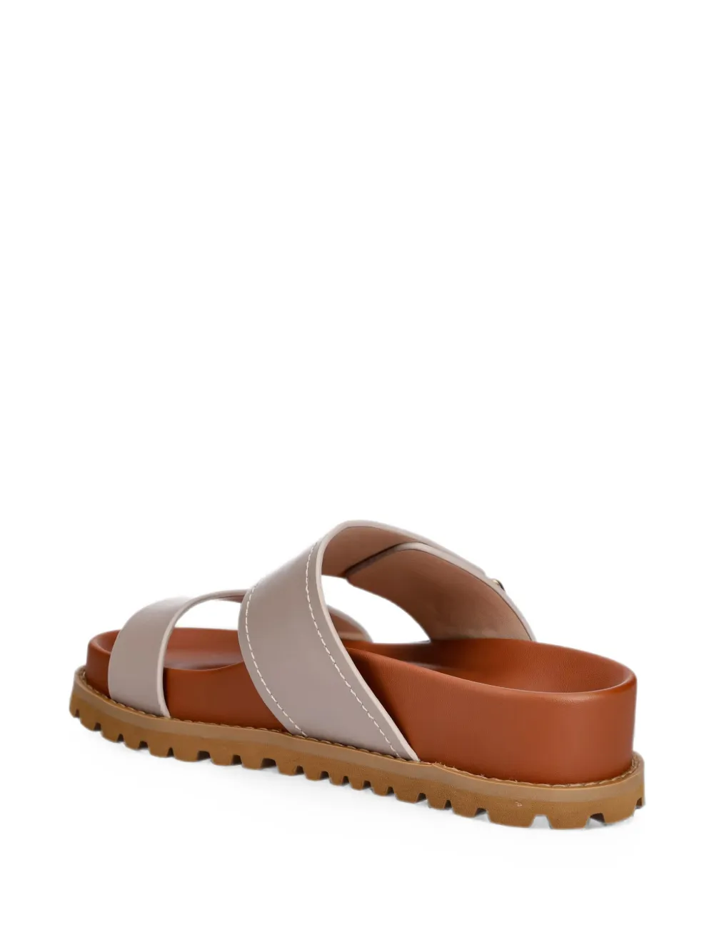 LIU JO buckle-fastening logo-plaque sandals Beige