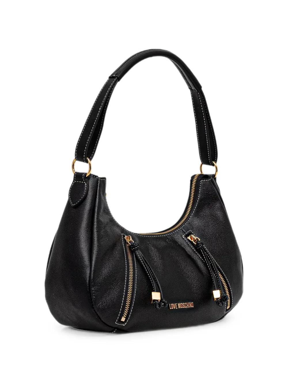 Love Moschino Shopper met ritsdetail en logo Zwart