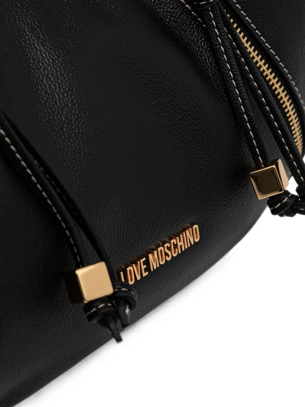 Love Moschino Shopper met ritsdetail en logo Zwart
