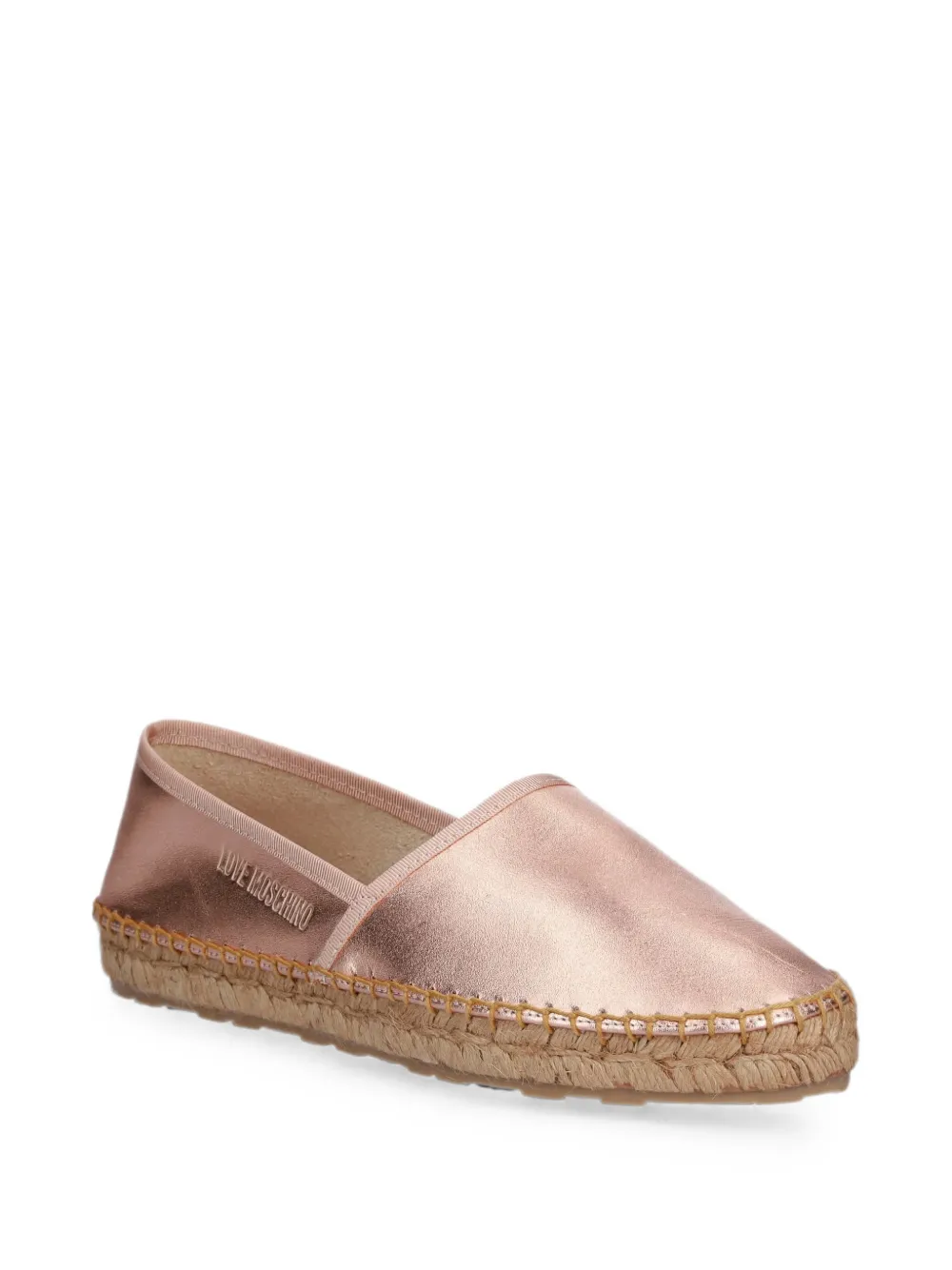 Love Moschino metallic logo-embossed espadrilles Roze