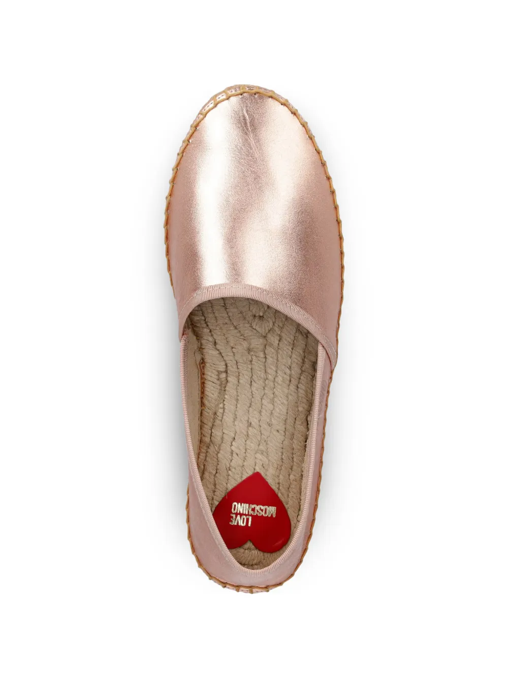 Love Moschino metallic logo-embossed espadrilles Roze