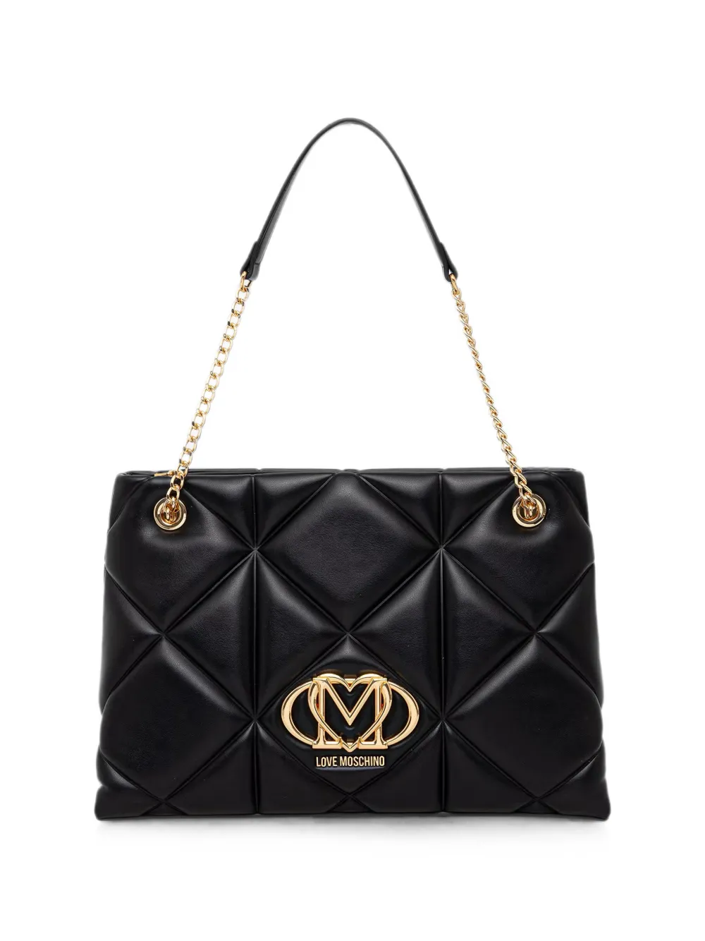 Love Moschino logo-plaque quilted shoulder bag - Nero