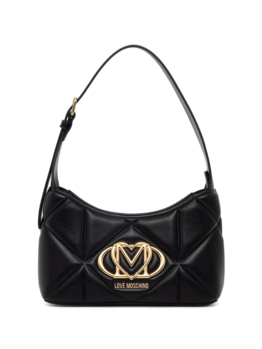 Love Moschino logo-plaque quilted tote bag - Nero