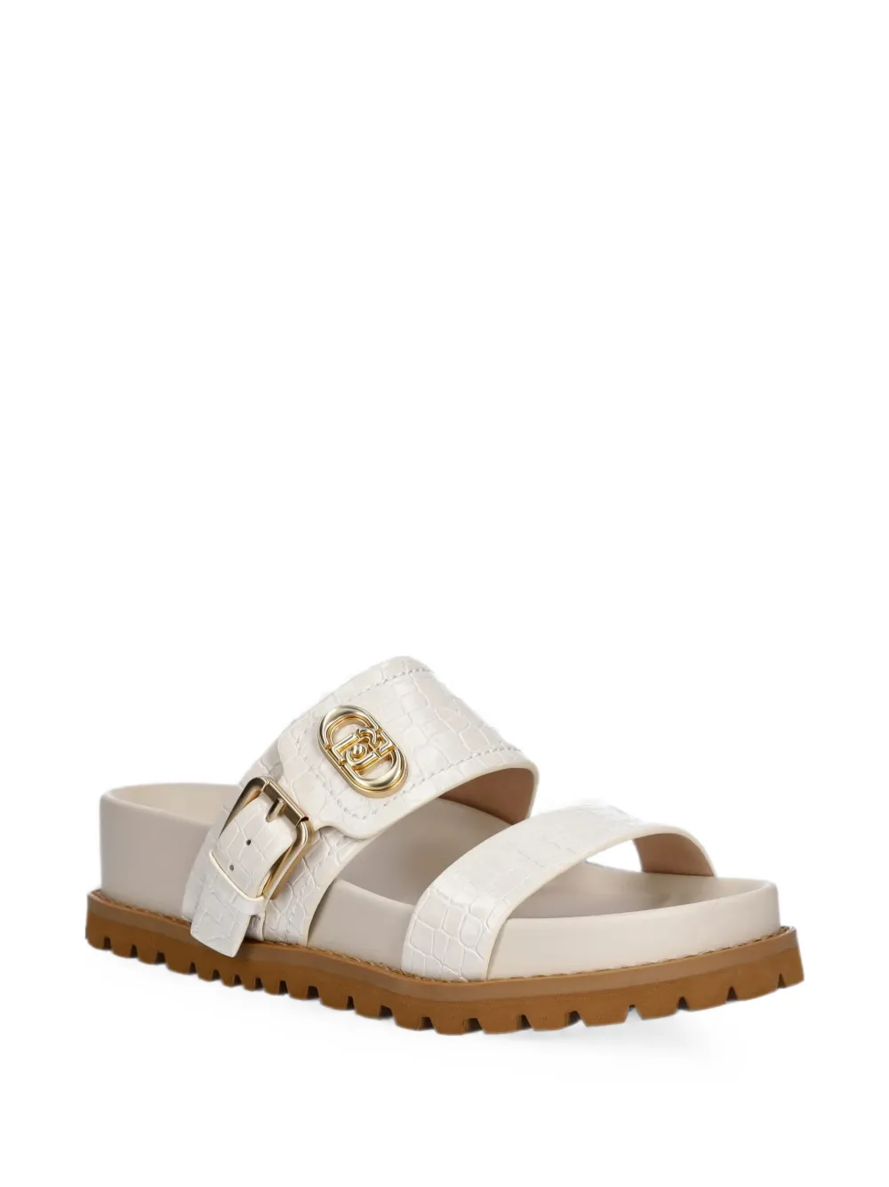 LIU JO croc-effect buckle-fastening sandals Wit