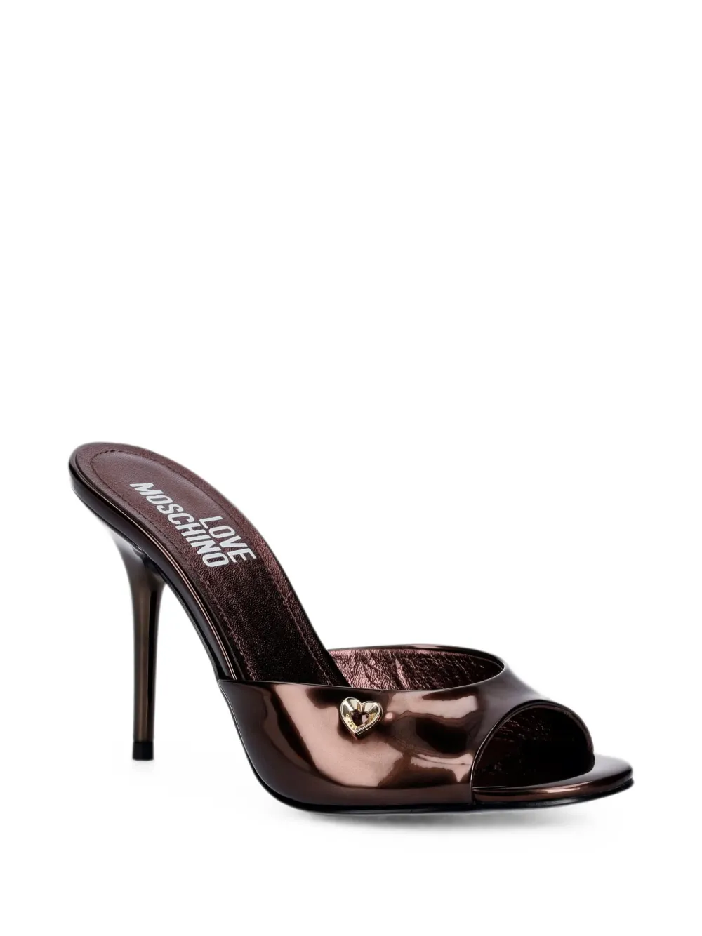 Love Moschino heart-plaque open-toe sandals Bruin