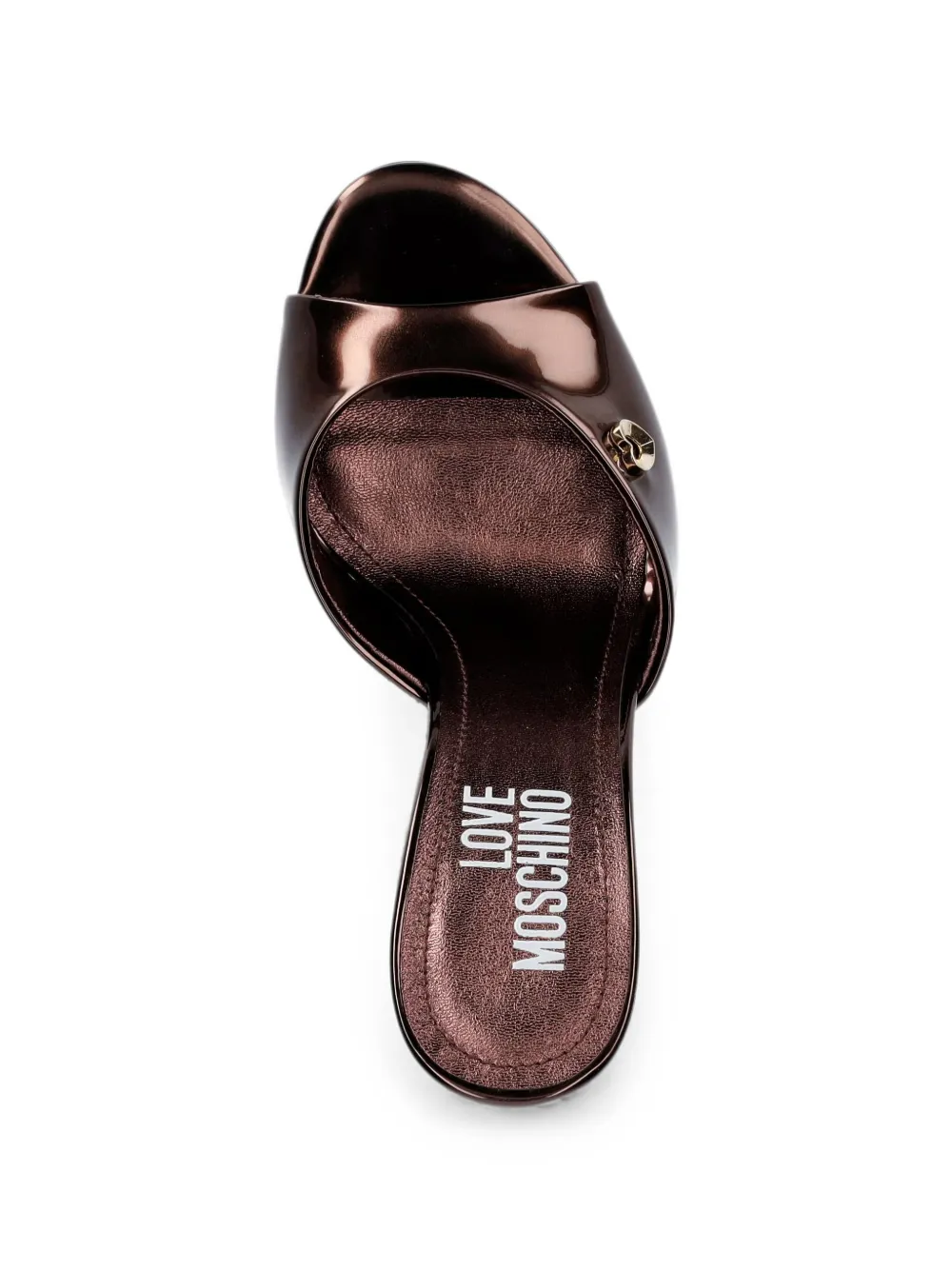 Love Moschino heart-plaque open-toe sandals Bruin