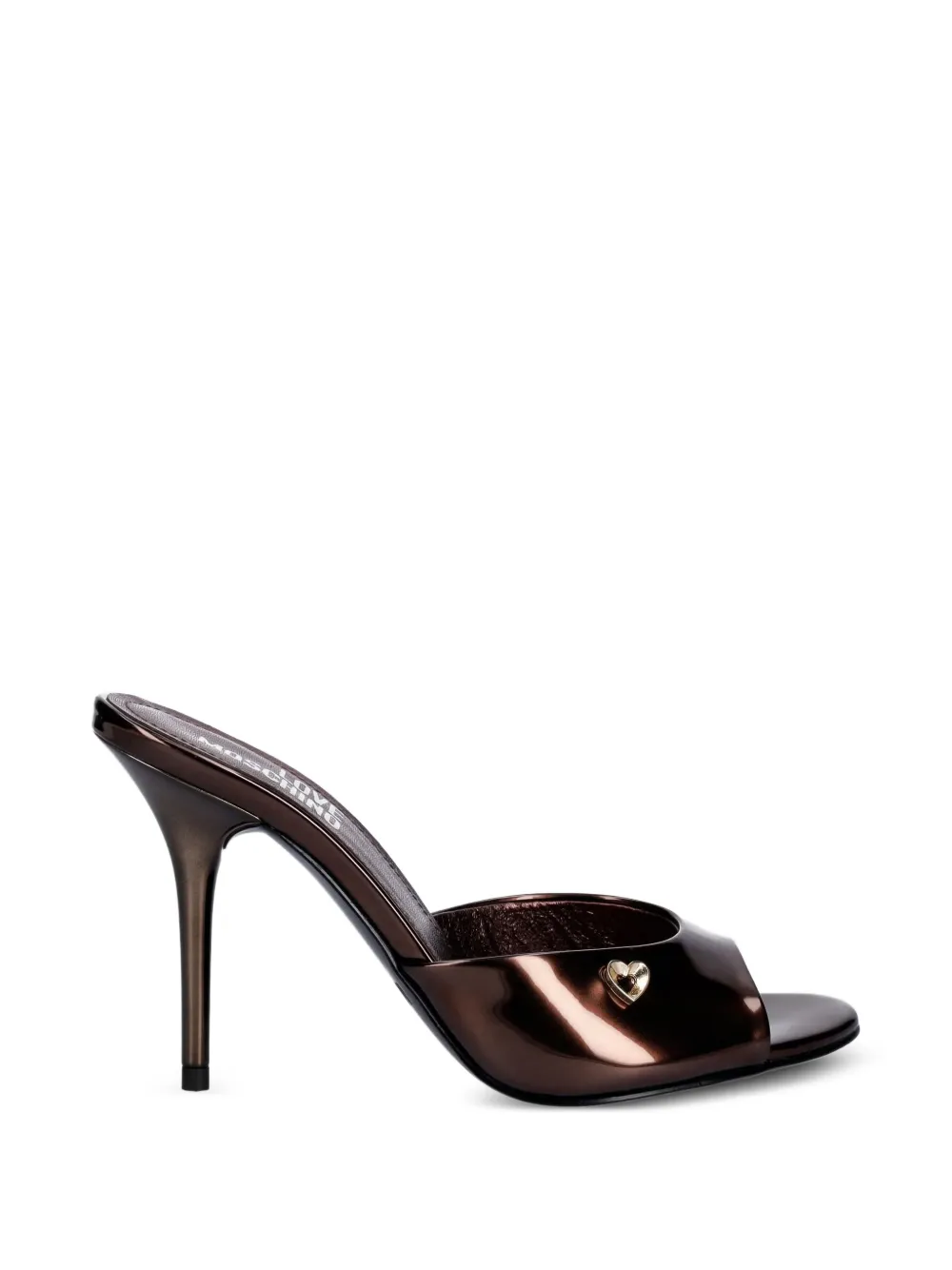 Love Moschino heart-plaque open-toe sandals Bruin