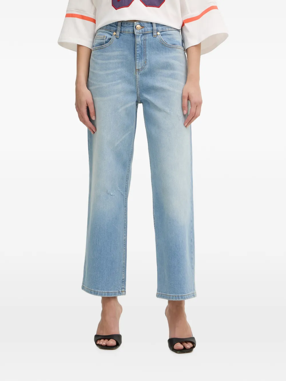Just Cavalli faded-effect straight-leg jeans - Blau