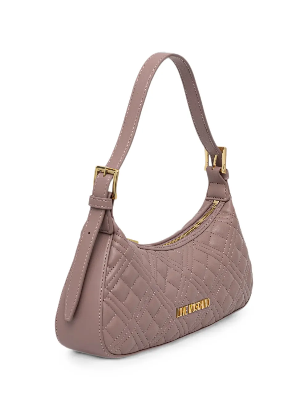Love Moschino Gewatteerde shopper met logo Roze