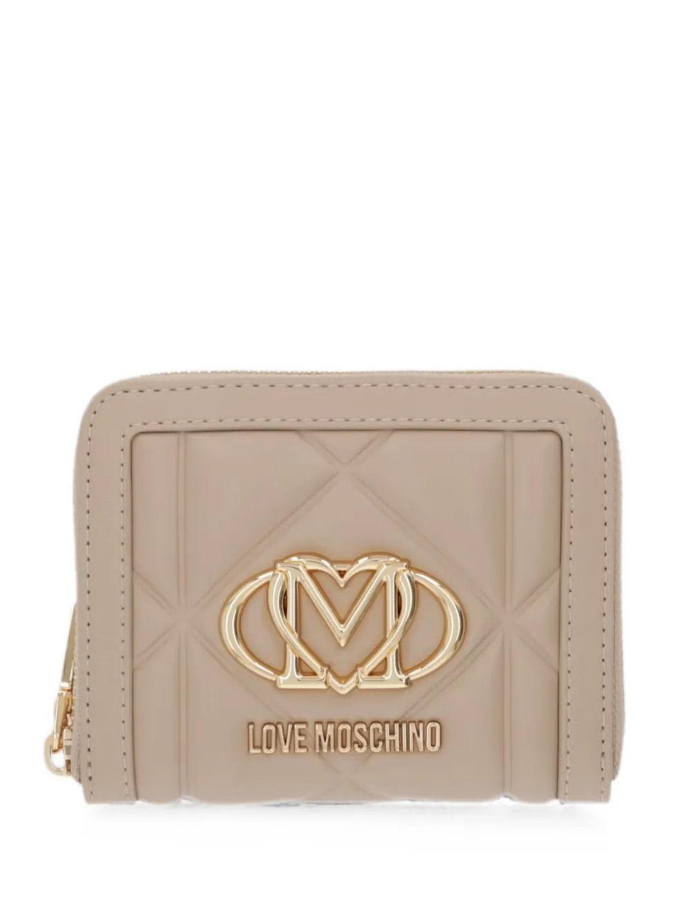 Love Moschino quilted logo-plaque wallet - Toni neutri