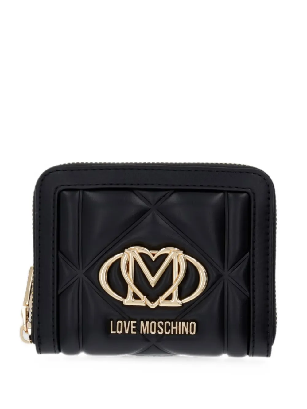 Love Moschino quilted logo-plaque wallet - Nero