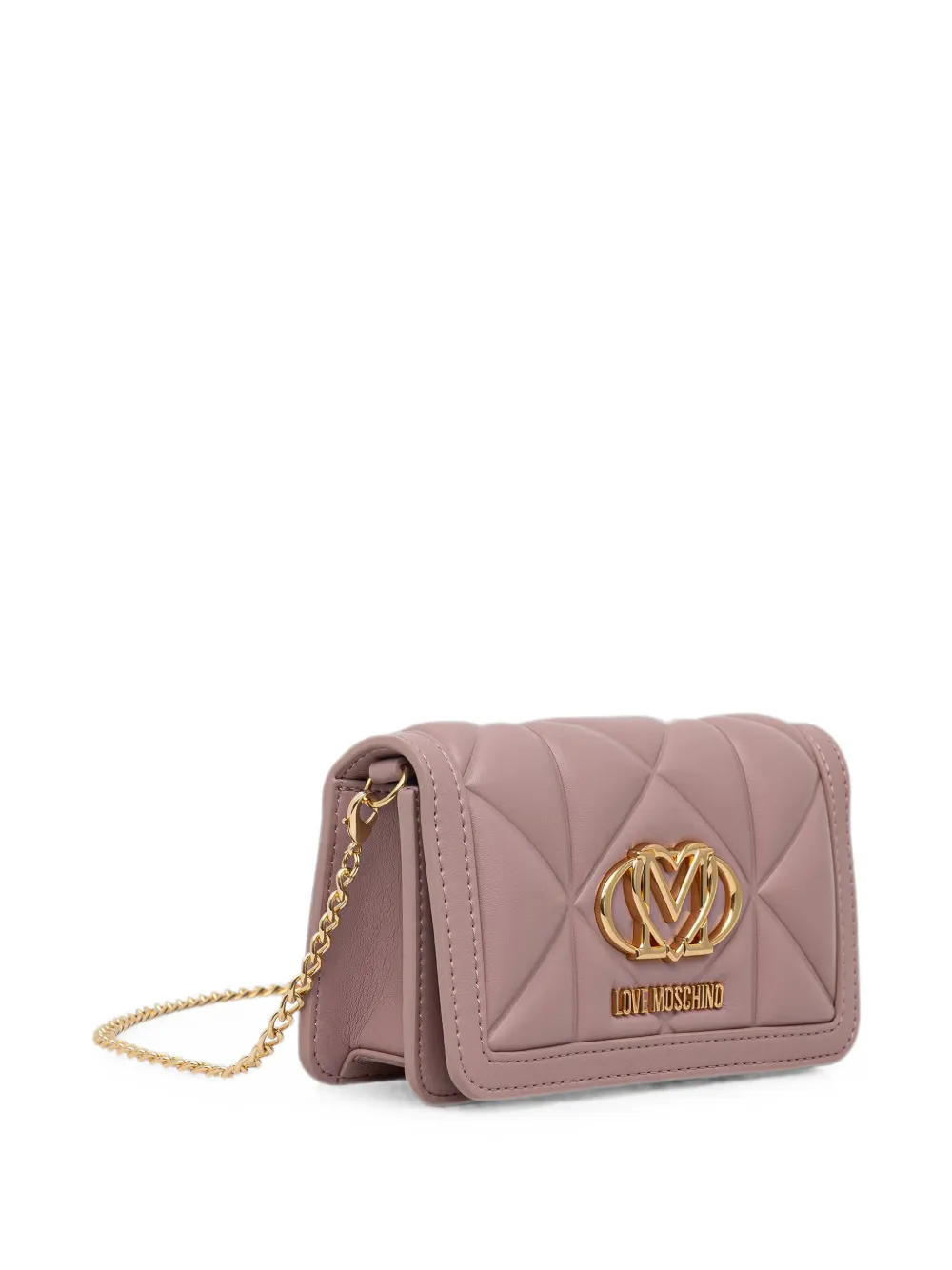 Love Moschino Gewatteerde crossbodytas met logoplakkaat Roze