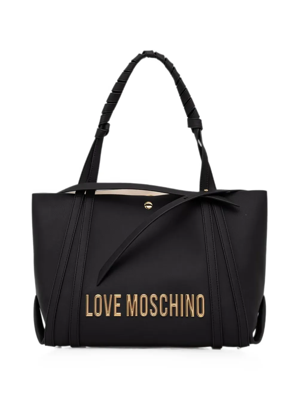 Love Moschino logo-lettering knot-detail tote bag - Nero