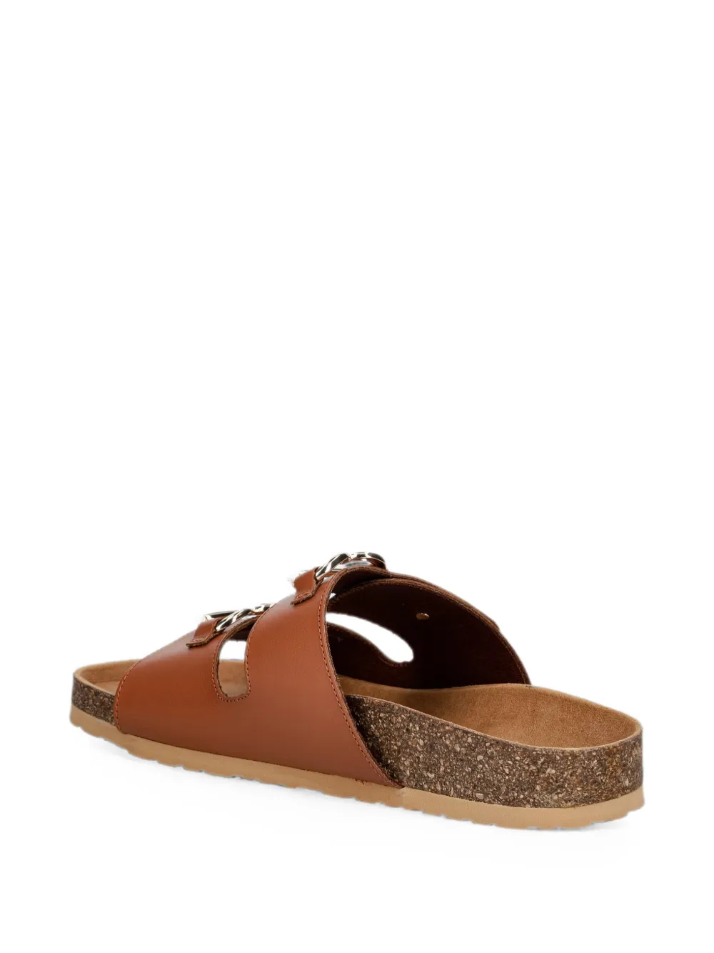 Love Moschino heart-buckle leather slides Bruin