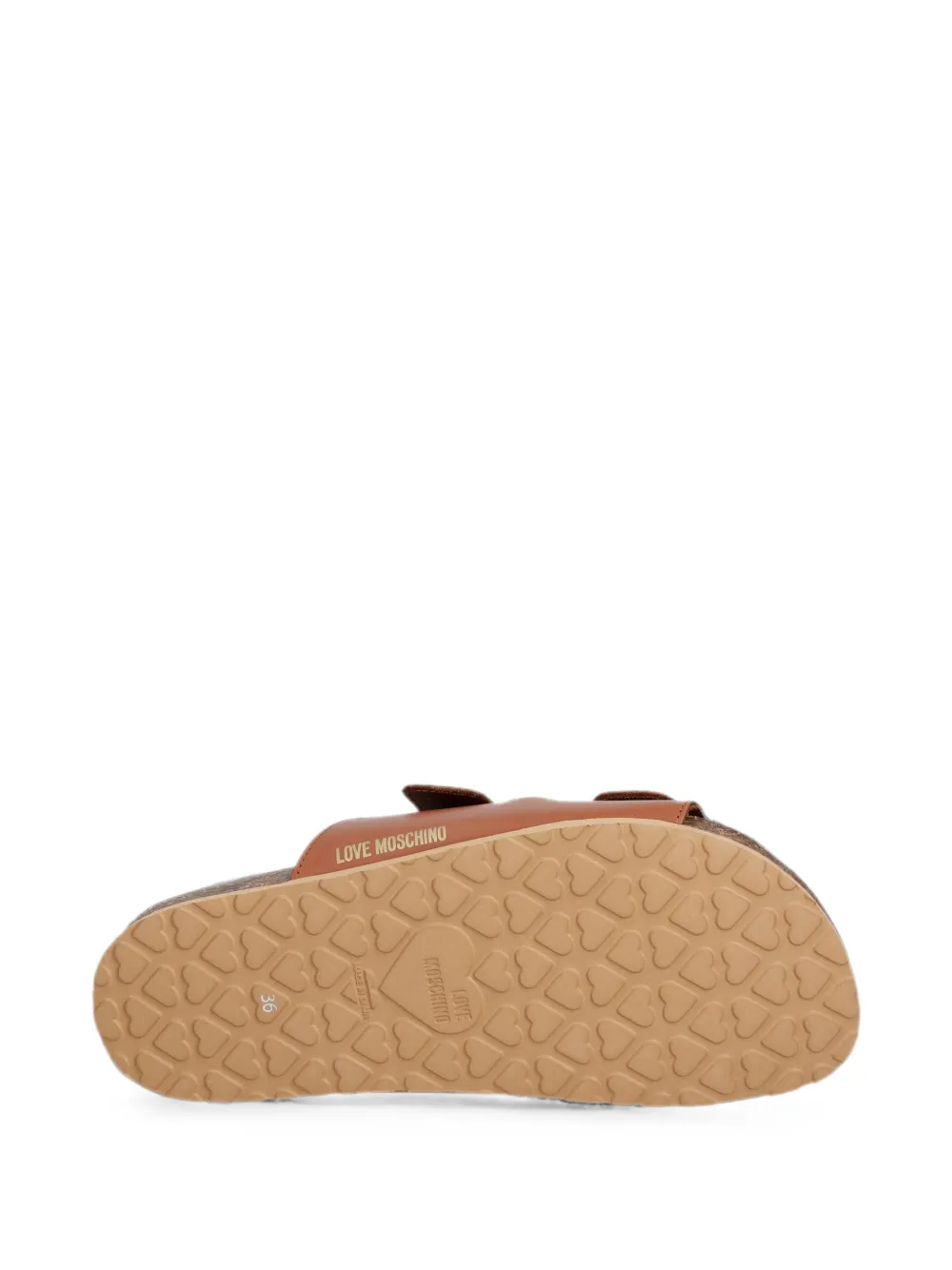 Love Moschino heart-buckle leather slides Bruin