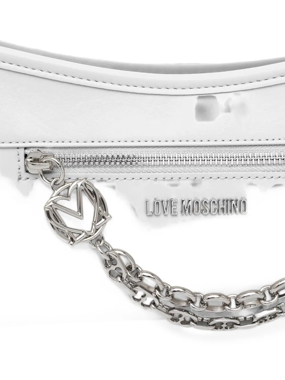 Love Moschino Schoudertas met kettingdetail en logo Grijs