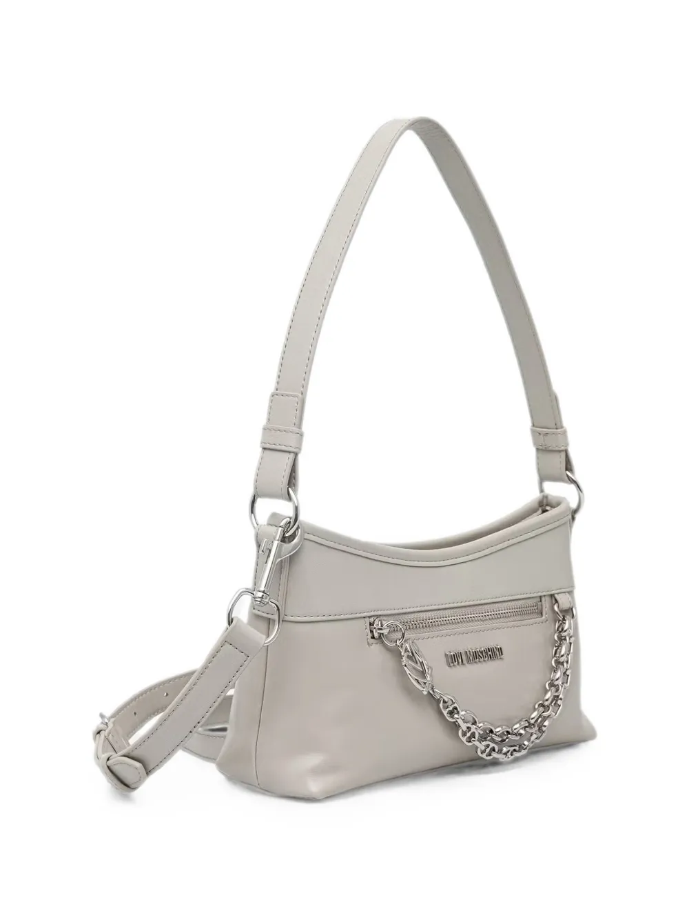 Love Moschino Schoudertas met kettingdetail en logo Grijs