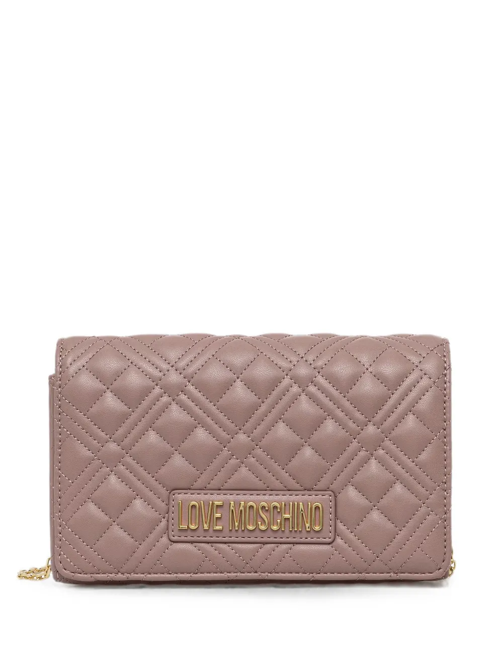 Love Moschino logo-lettering quilted crossbody bag - Rosa