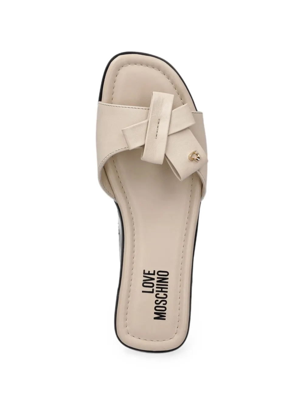 Love Moschino bow-detail heart-plaque sandals Beige