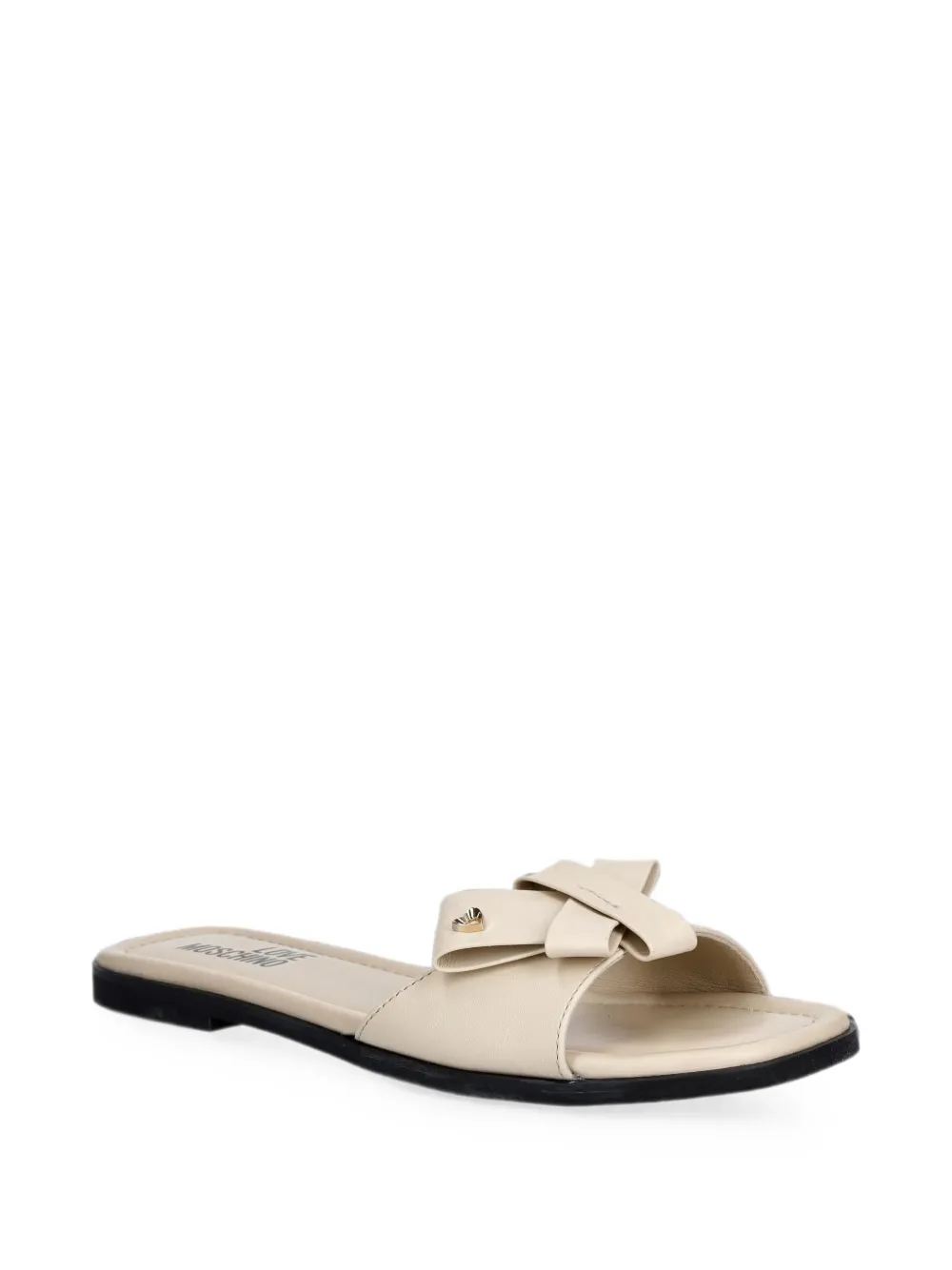 Love Moschino bow-detail heart-plaque sandals Beige