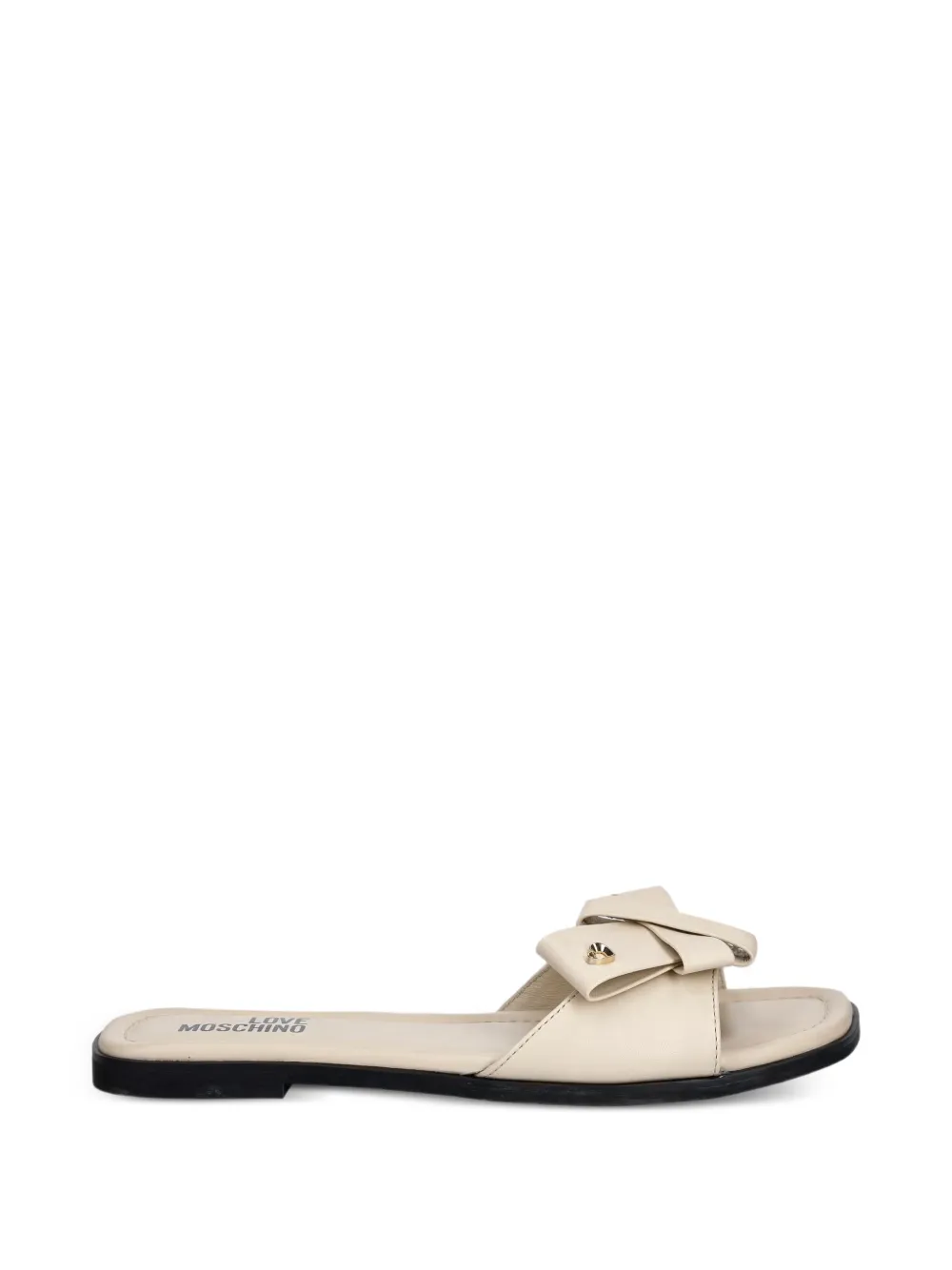 Love Moschino bow-detail heart-plaque sandals Beige