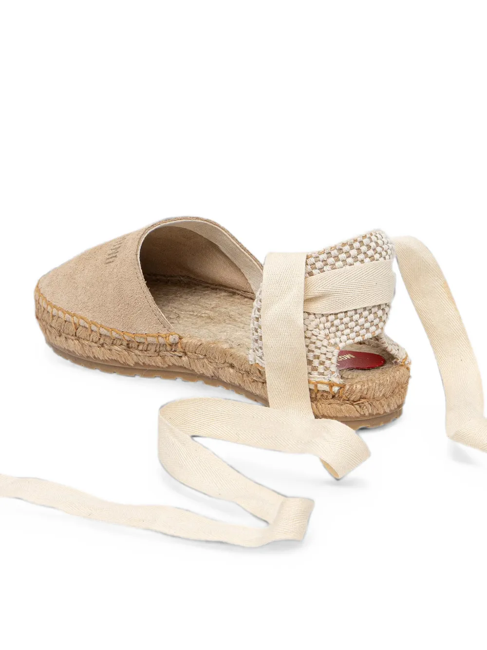 Love Moschino Espadrilles met logo-reliëf en veters Beige