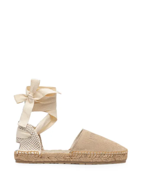 Love Moschino logo-debossed lace-up espadrilles