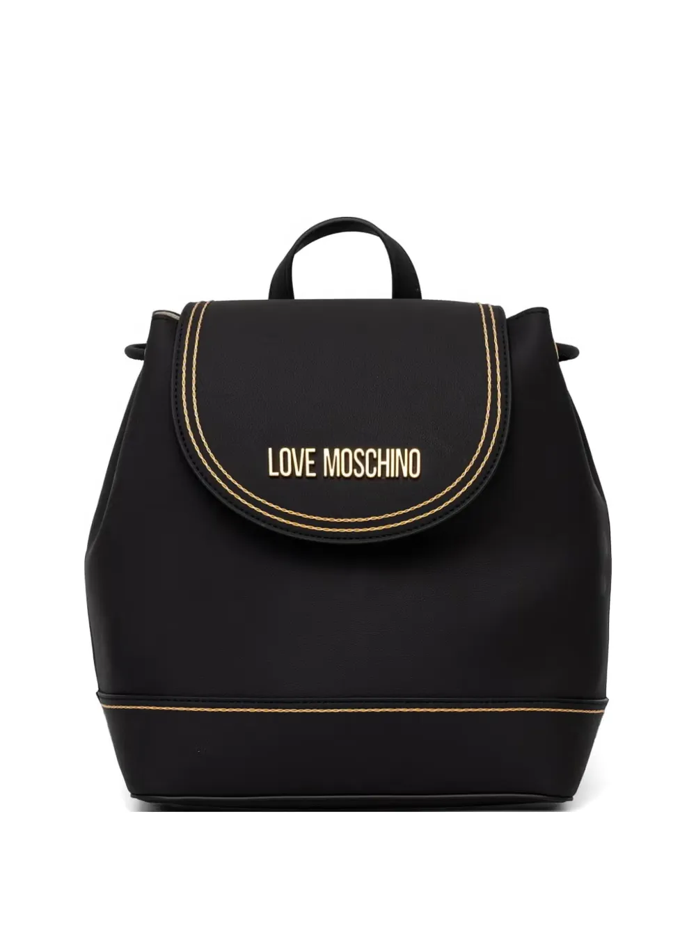 Love Moschino logo-plaque contrast-stitch backpack - Nero