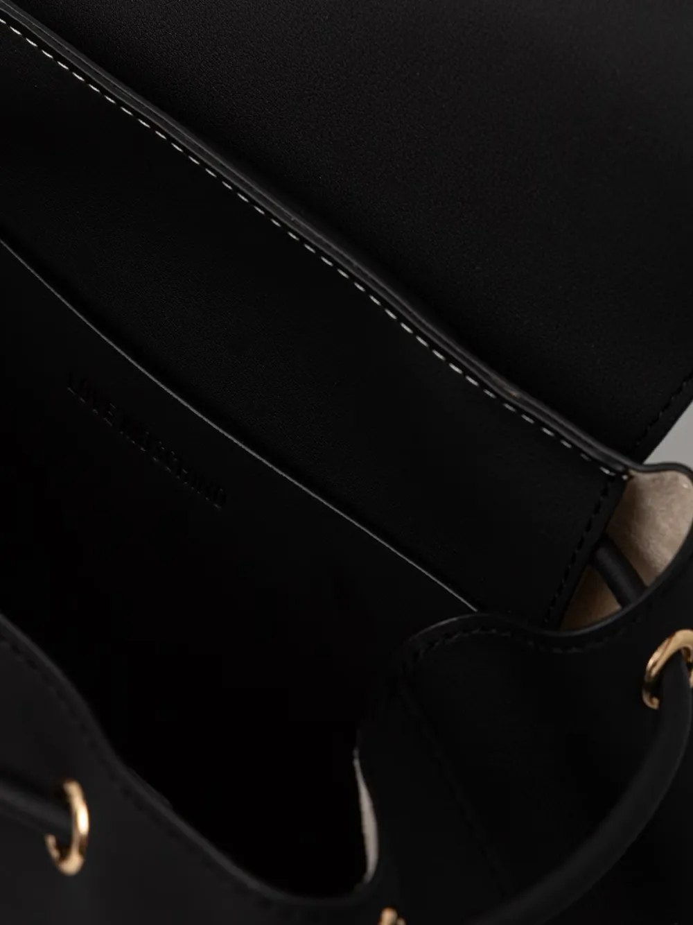 Love Moschino Rugzak met logoplakkaat en contrasterend stiksel Zwart