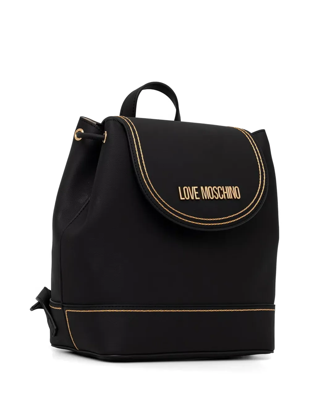 Love Moschino Rugzak met logoplakkaat en contrasterend stiksel Zwart