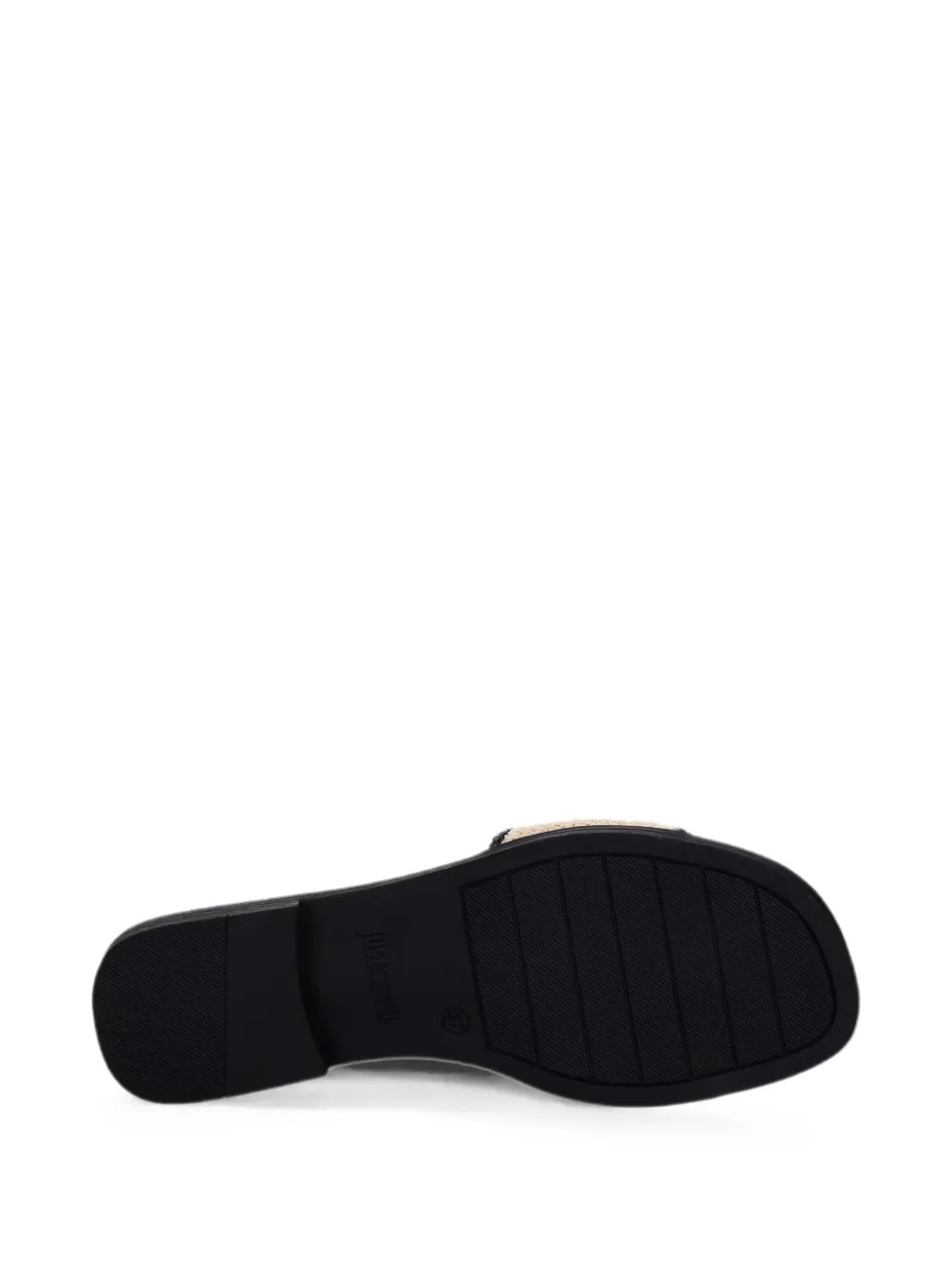 Just Cavalli logo-embroidered woven slides Beige