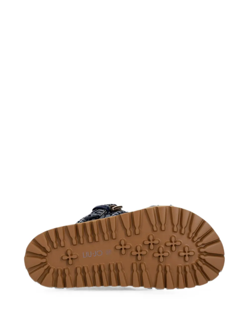 LIU JO monogram-pattern buckle-detail sandals Blauw
