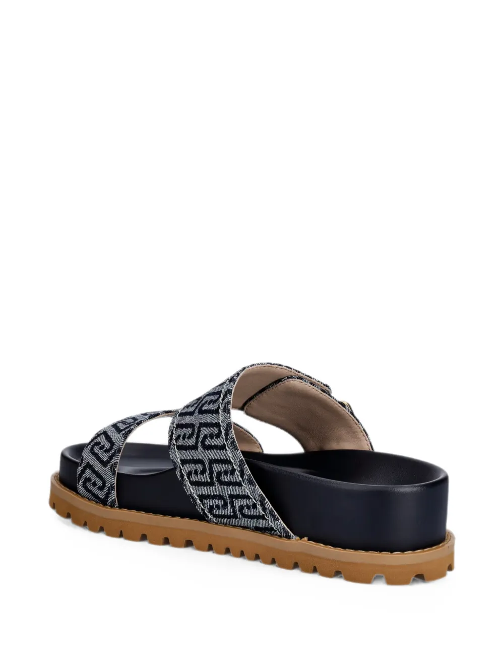 LIU JO monogram-pattern buckle-detail sandals Blauw