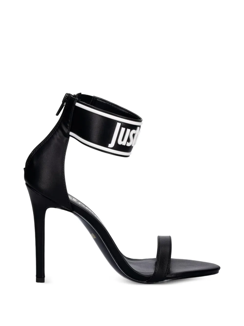 Just Cavalli logo-strap stiletto sandals - Nero