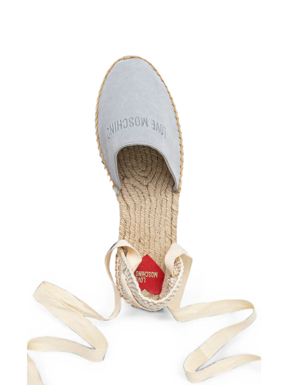 Love Moschino Espadrilles met striksluiting en logo-detail Blauw