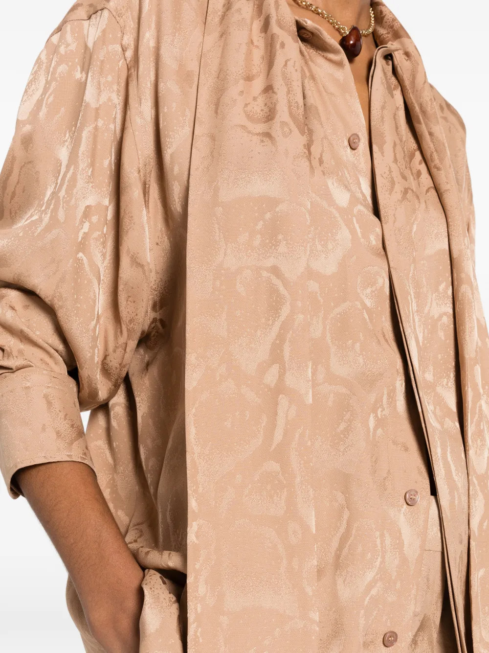 Stella McCartney Blouse met jacquard Bruin