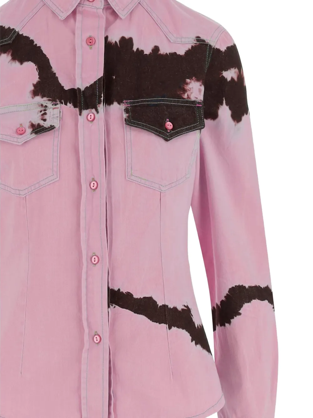 DON'T @ ME Overhemd met tie-dye zak Roze