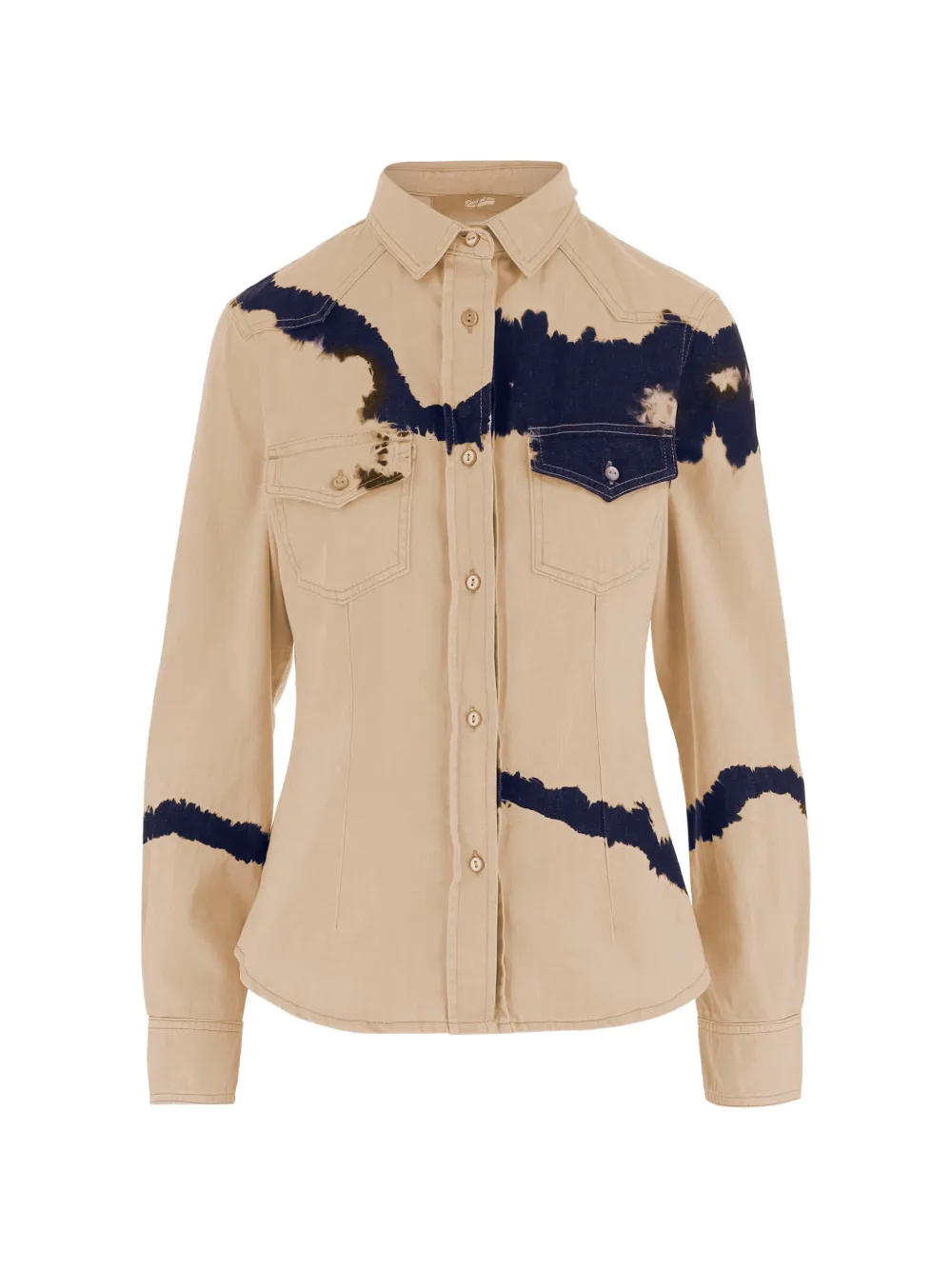 DON'T @ ME tie-dye pocket shirt - Nude