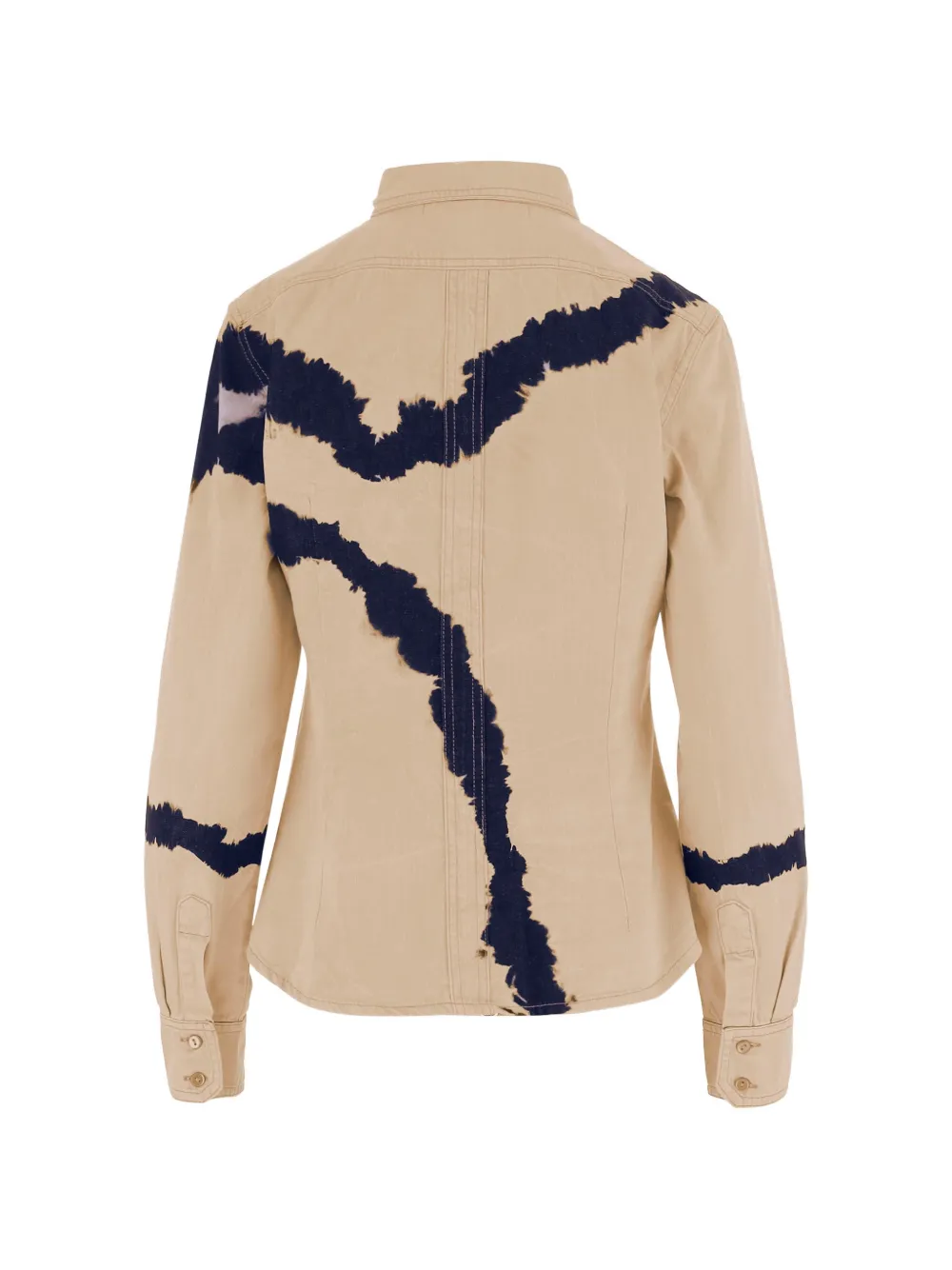 DON'T @ ME Overhemd met tie-dye zak Beige