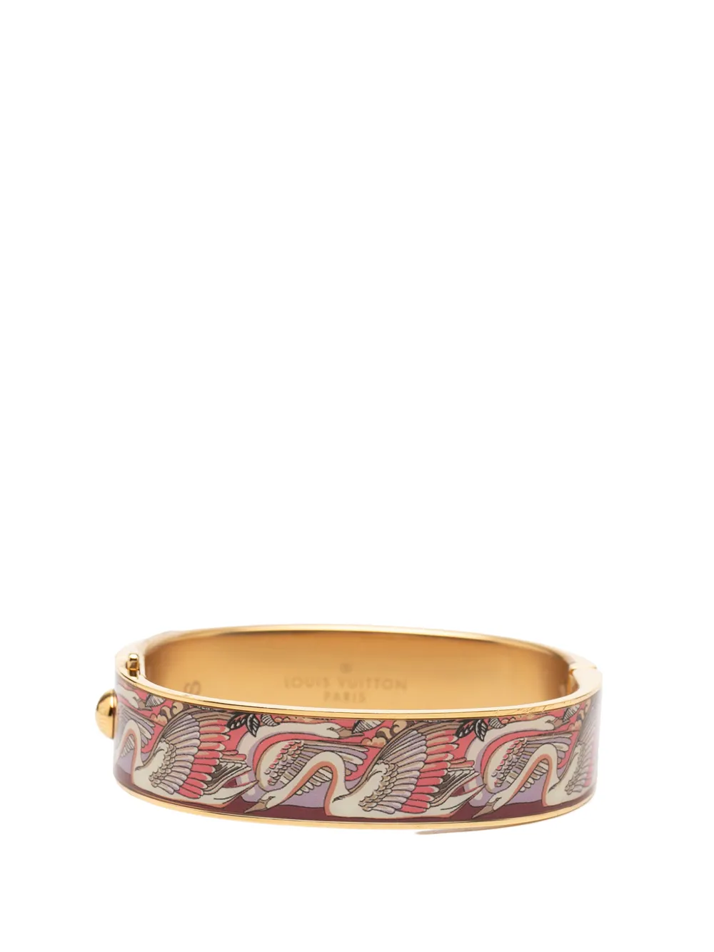 Louis Vuitton Pre-Owned 2018 Gold Plated Enamel Monogram Confidential Hinge Bracelet S costume bracelet - Oro