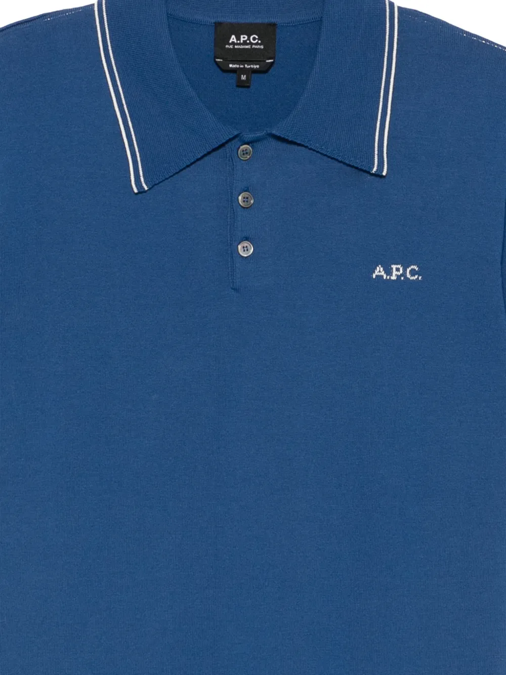 A.P.C. Poloshirt met geborduurd logo Blauw