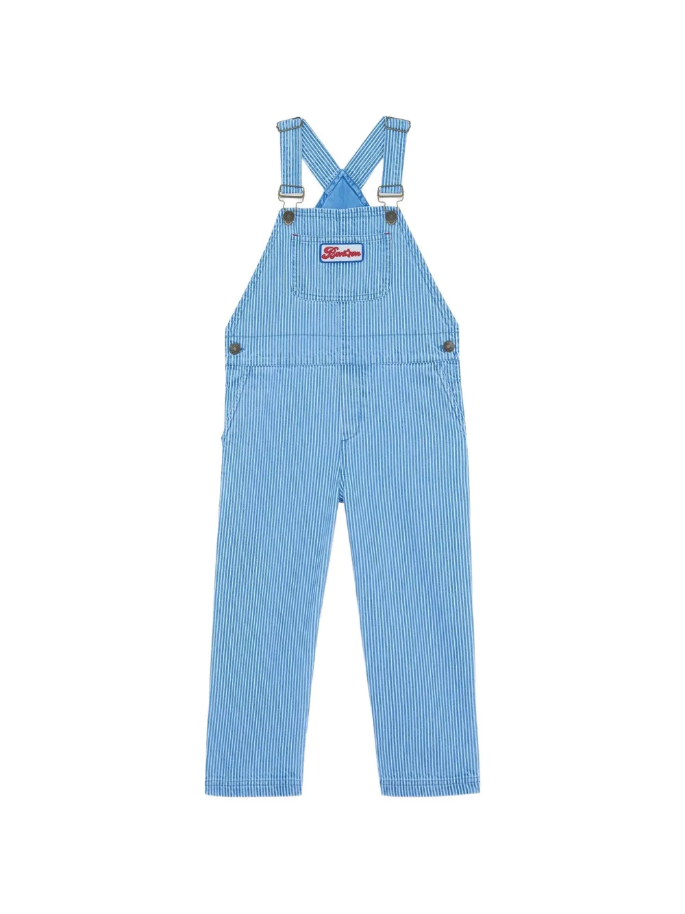 Bonton Nope striped pocket dungarees - Blu